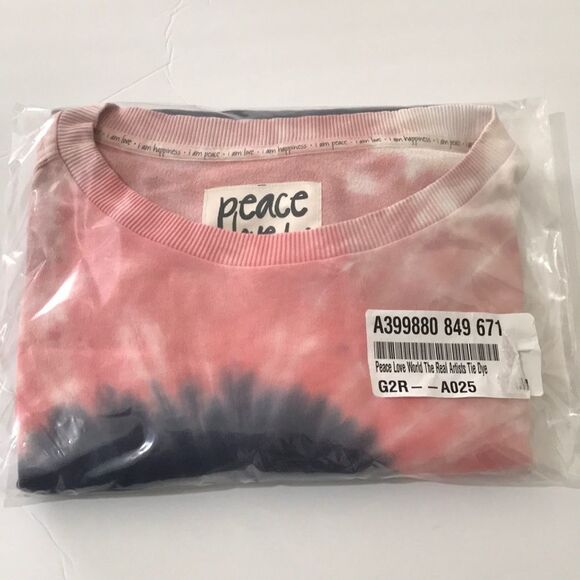 Peace Love World The Real Artist French Terry Tie Dye Sweatshirt - Picture 3 of 4
